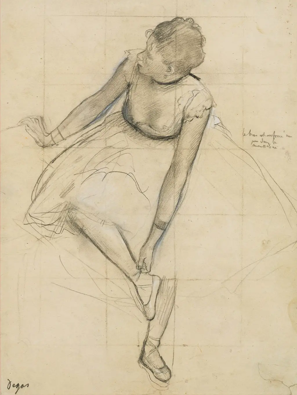 Dancer Adjusting her Slipper in Detail Edgar Degas